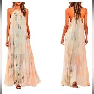 Young Fabulous & Broke (YFB) Elie Trapeze Maxi Dress in Buttercup Picnic Wash